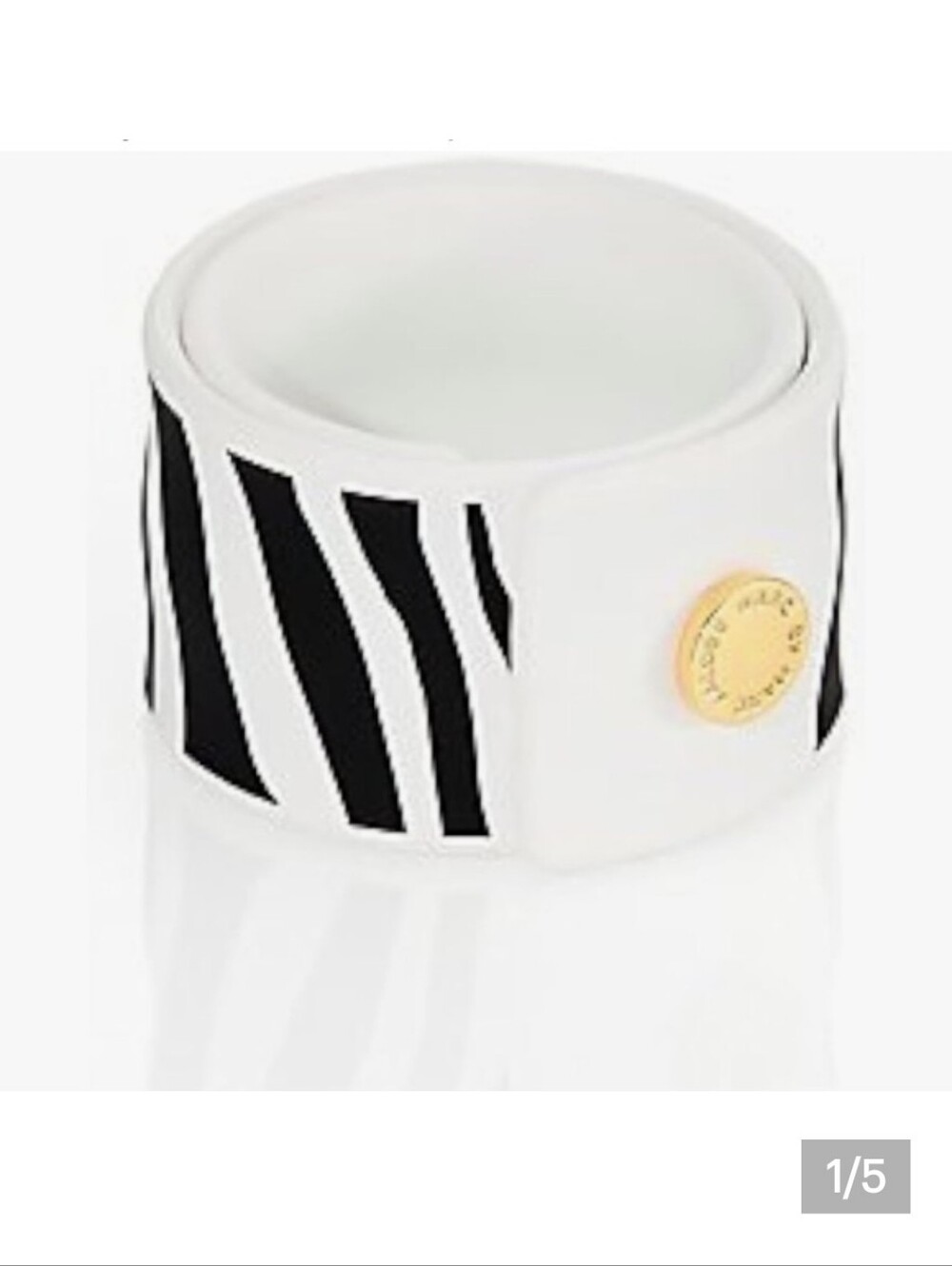 Marc Jacobs White and Black Zebra Print Wide Cuff Bracelet
